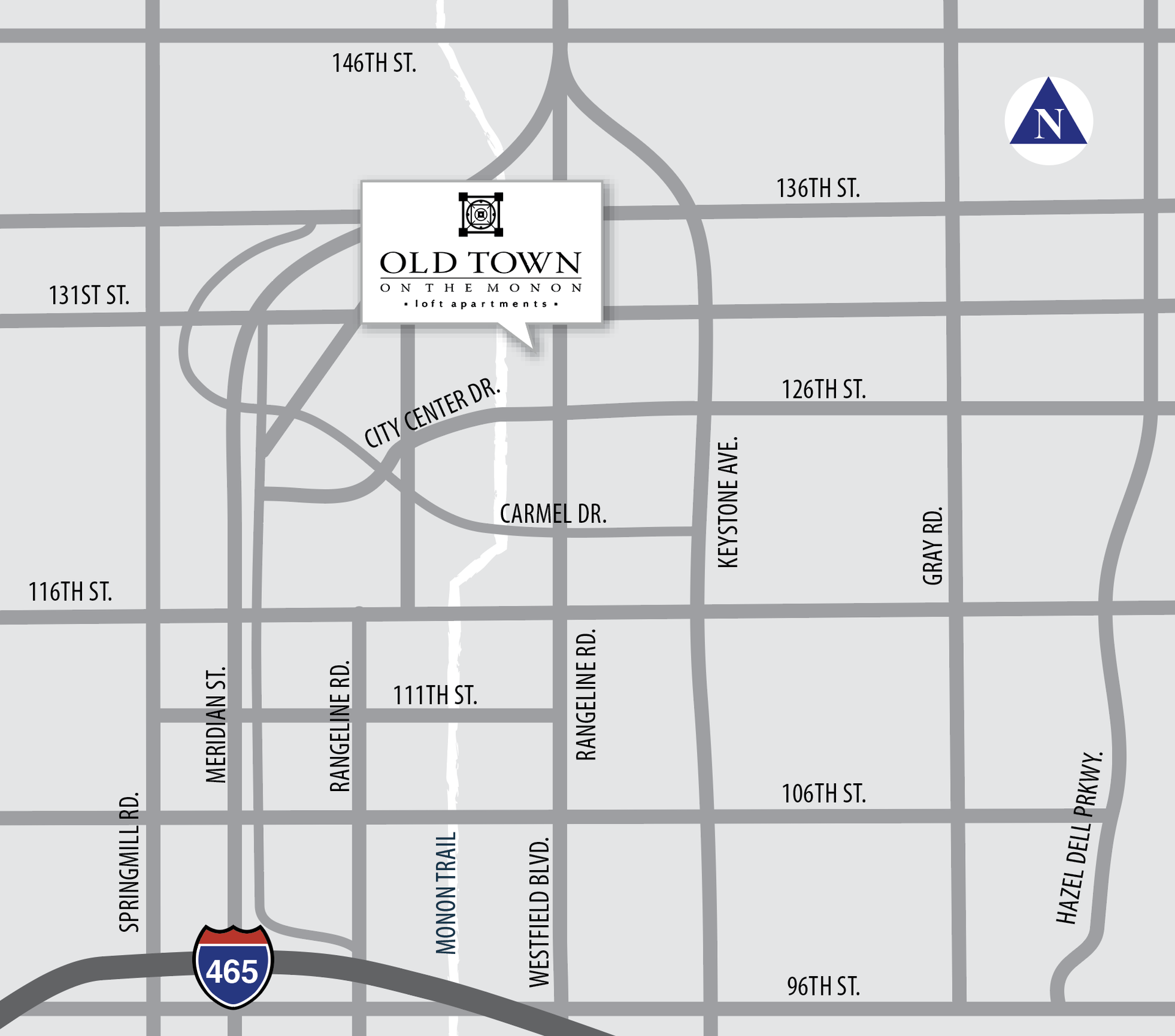 Old Town on the Monon Area Map